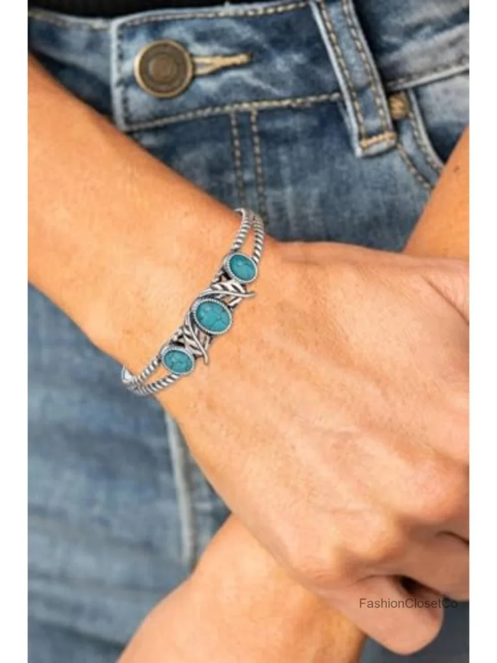 Genuine Turquoise Cuff Bracelet 925 Sterling Silver Vintage Bangles Boho Jewelry